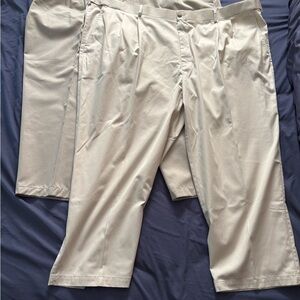 2 Pair Oak Hill Premium Pants Men's 58x28 Khaki Beige Chinos Dress Pleated Front